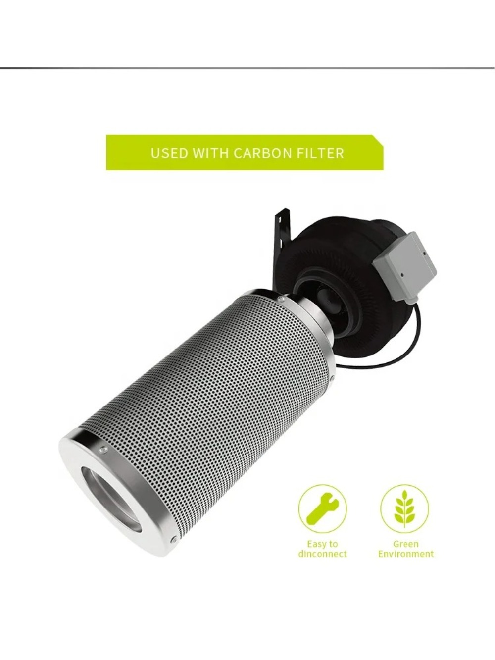 Carbon Filter Inline - 屋内園芸および水耕栽培用の ETL 認証済みインラインファンカーボンフィルター