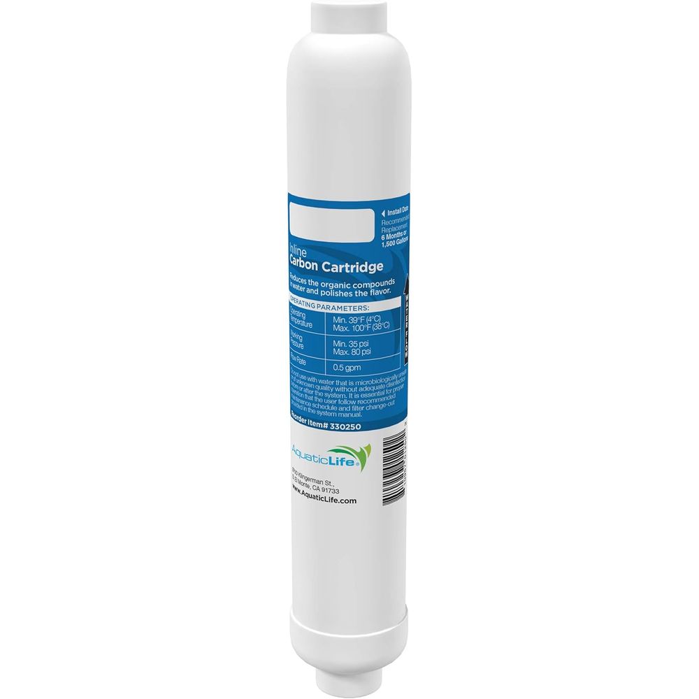 Carbon Filter Inline - 水槽用インラインカーボンフィルター交換カートリッジまたはROシステムとタンクキット