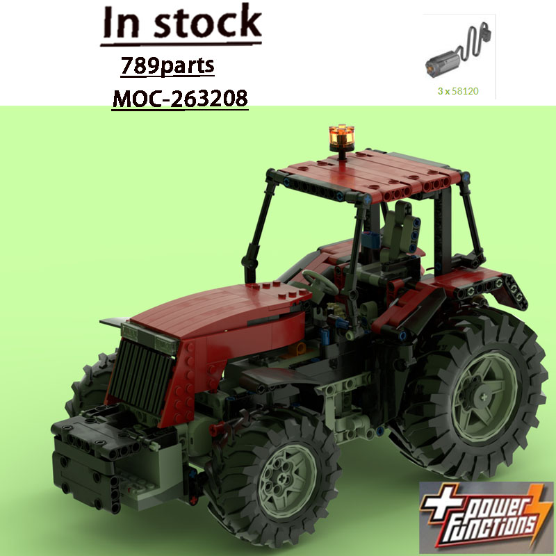 Urban Farming Model - MOC-263208 新しいアーバンファームレッドリモートコントロールトラクタービルディングブロックモデル 789 ピース男の子子供の誕生日おもちゃギフト
